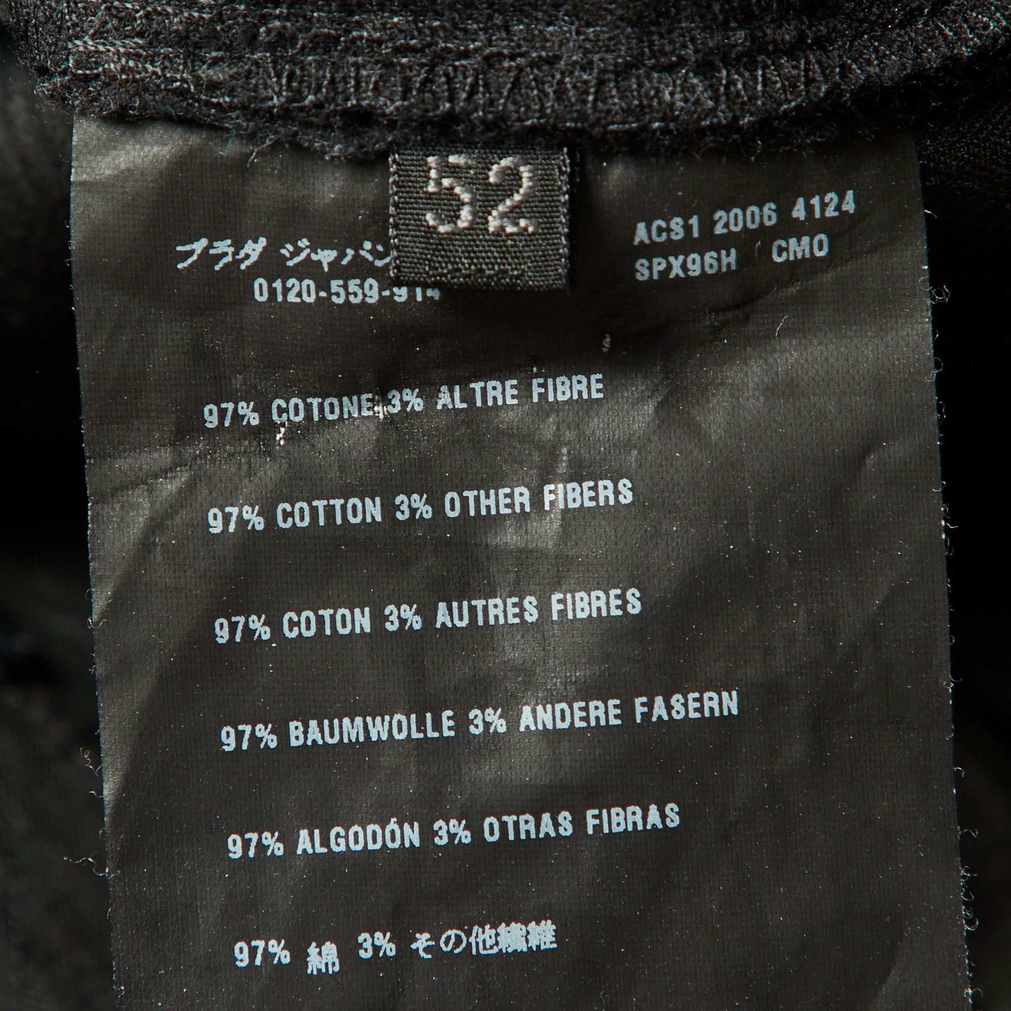 Prada Black Corduroy Regular Fit Pants XL 