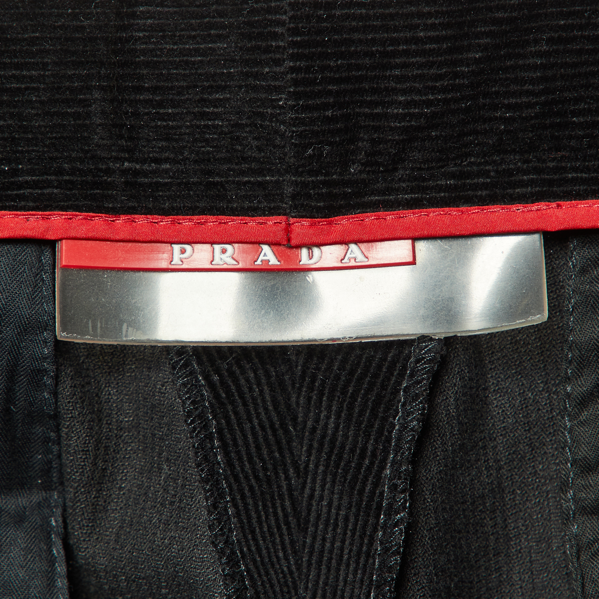 Prada Black Corduroy Regular Fit Pants XL 