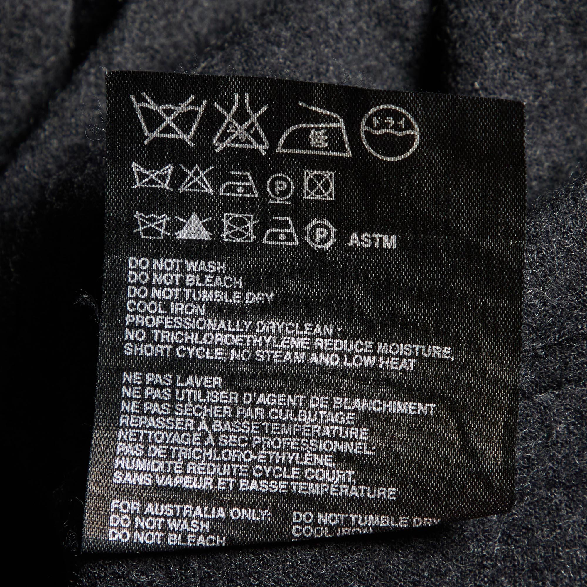 Prada Sport Dark Grey Wool Zip Up Jumper L 