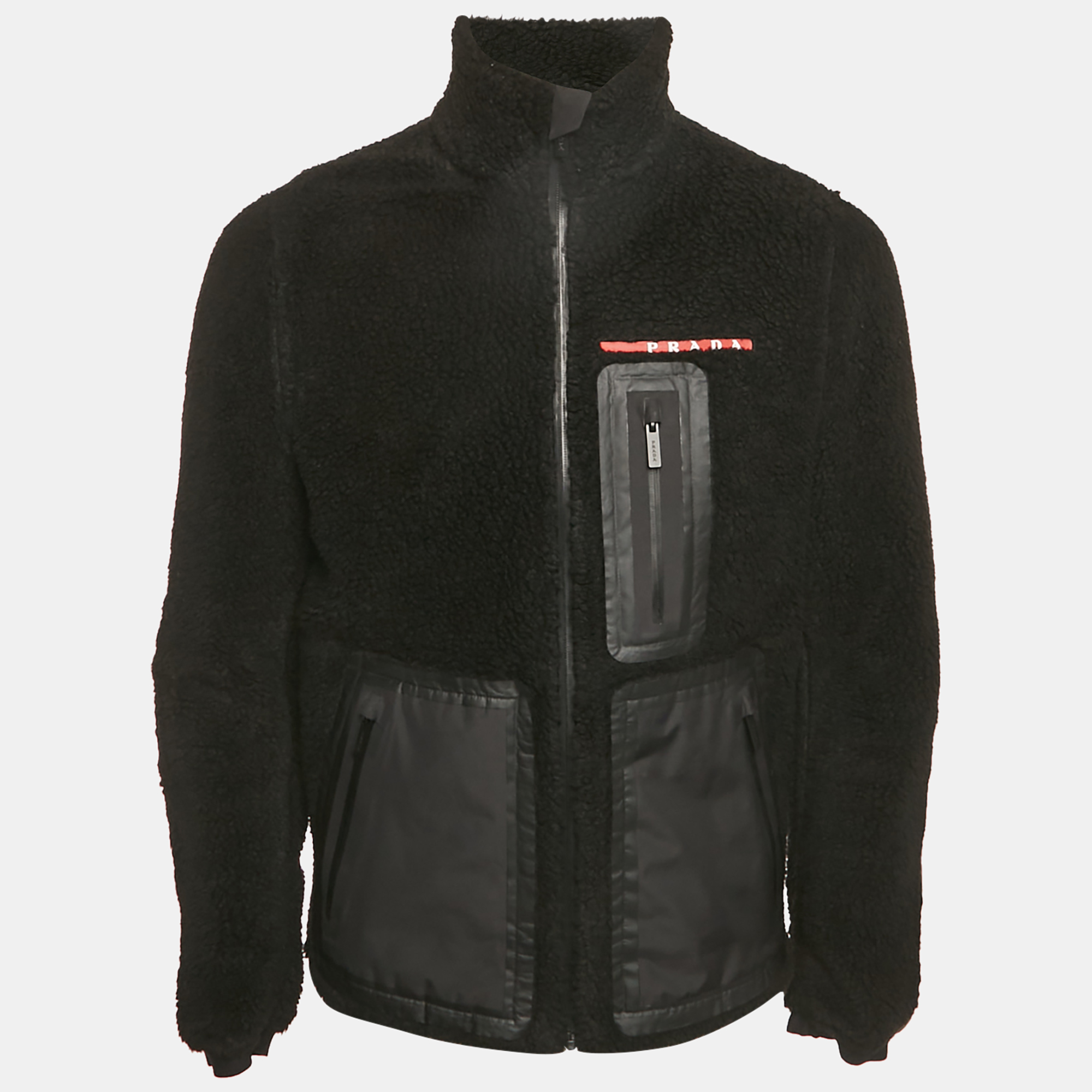 

Prada Sport Black Recycled Fleece Technical Jacket S