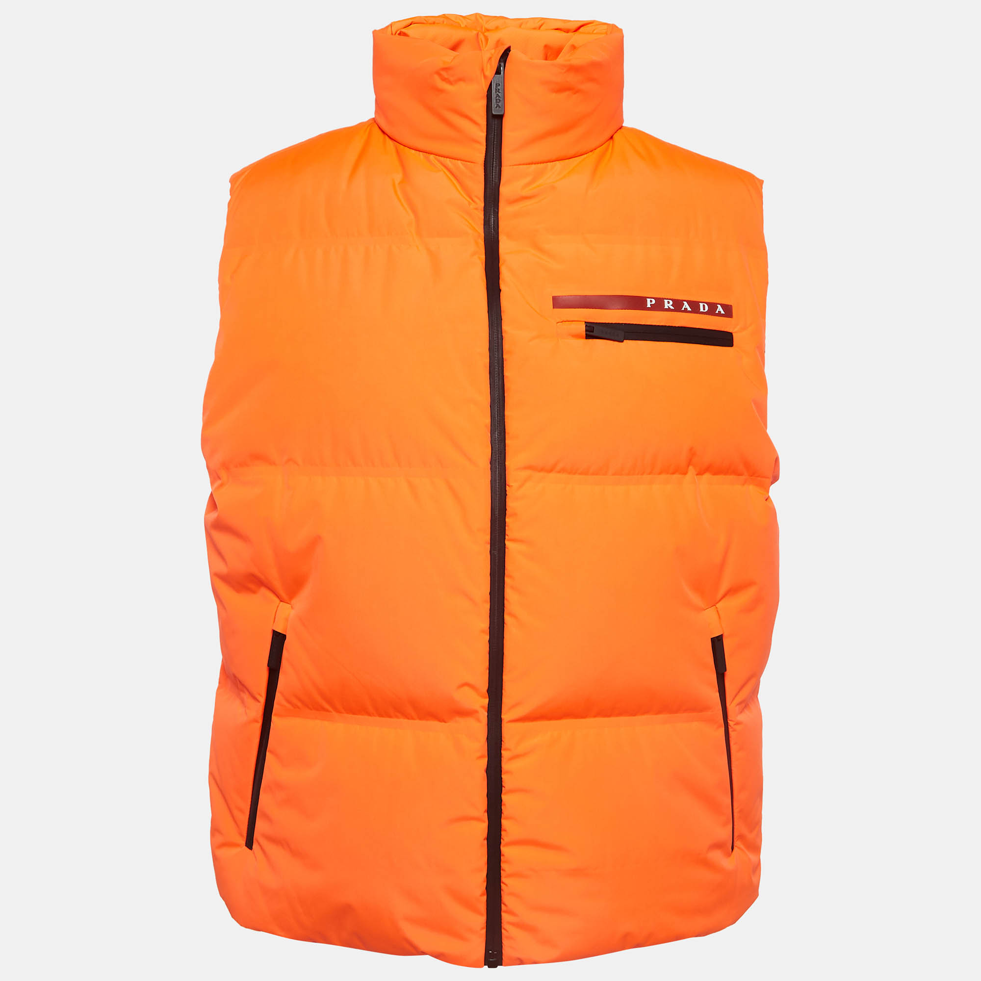 

Prada Sport Orange Synthetic Padded Vest