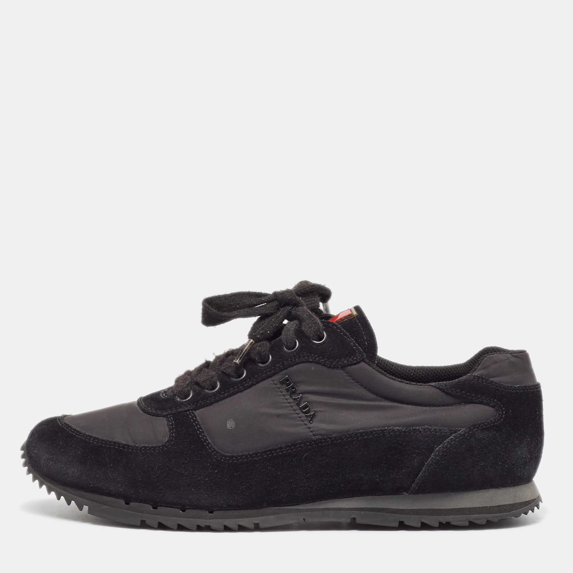 

Prada Sport Black Suede and Nylon Low Top Sneakers Size