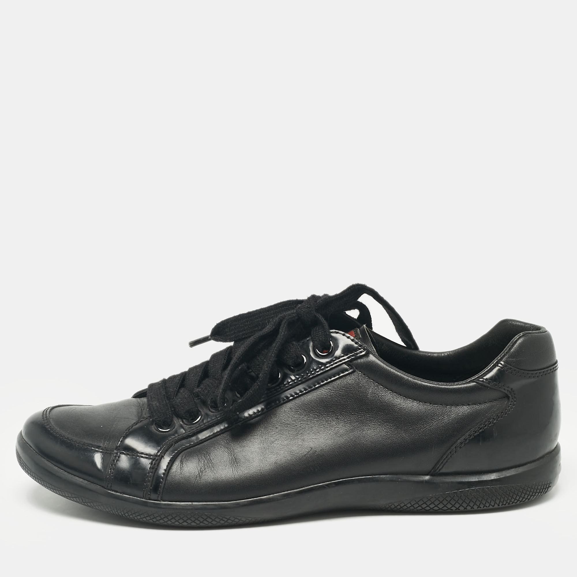 

Prada Sport Black Leather Low Top Sneakers Size 41