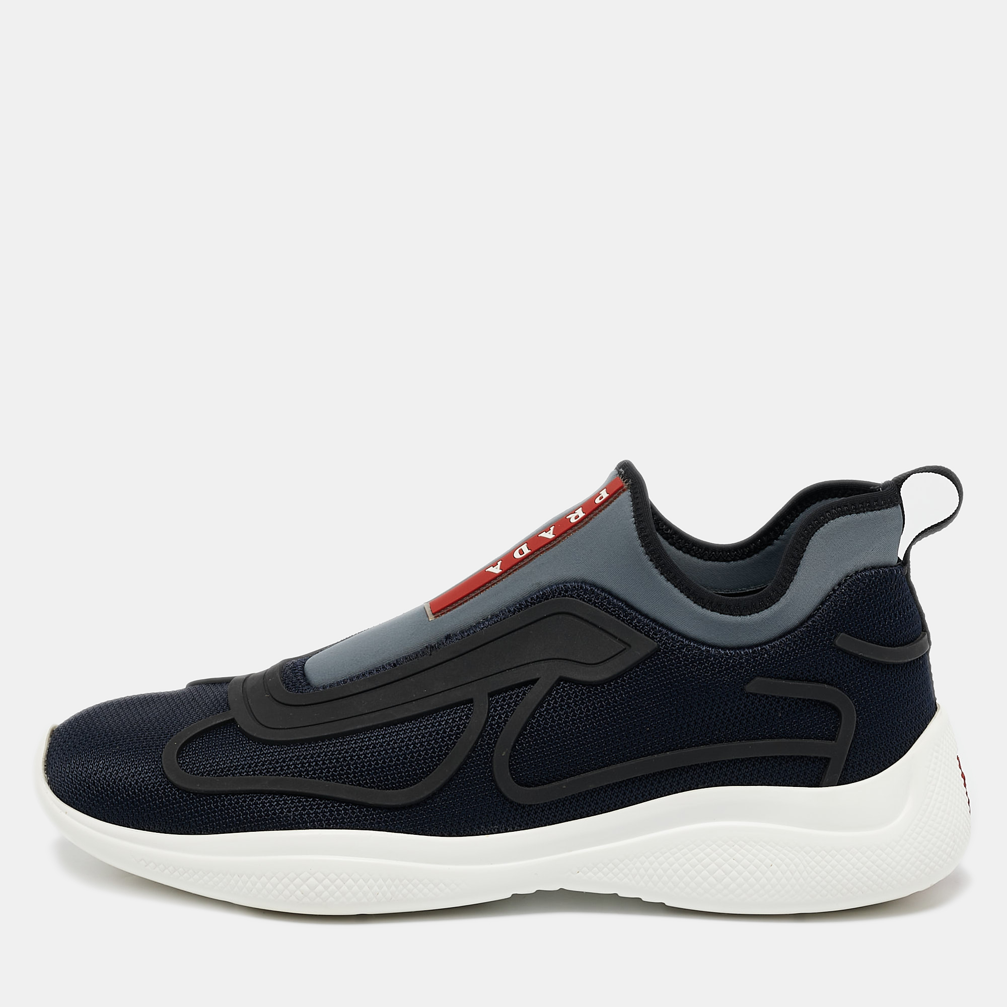 

Prada Sport Navy Blue Mesh and Neoprene Slip On Sneakers Size 41.5