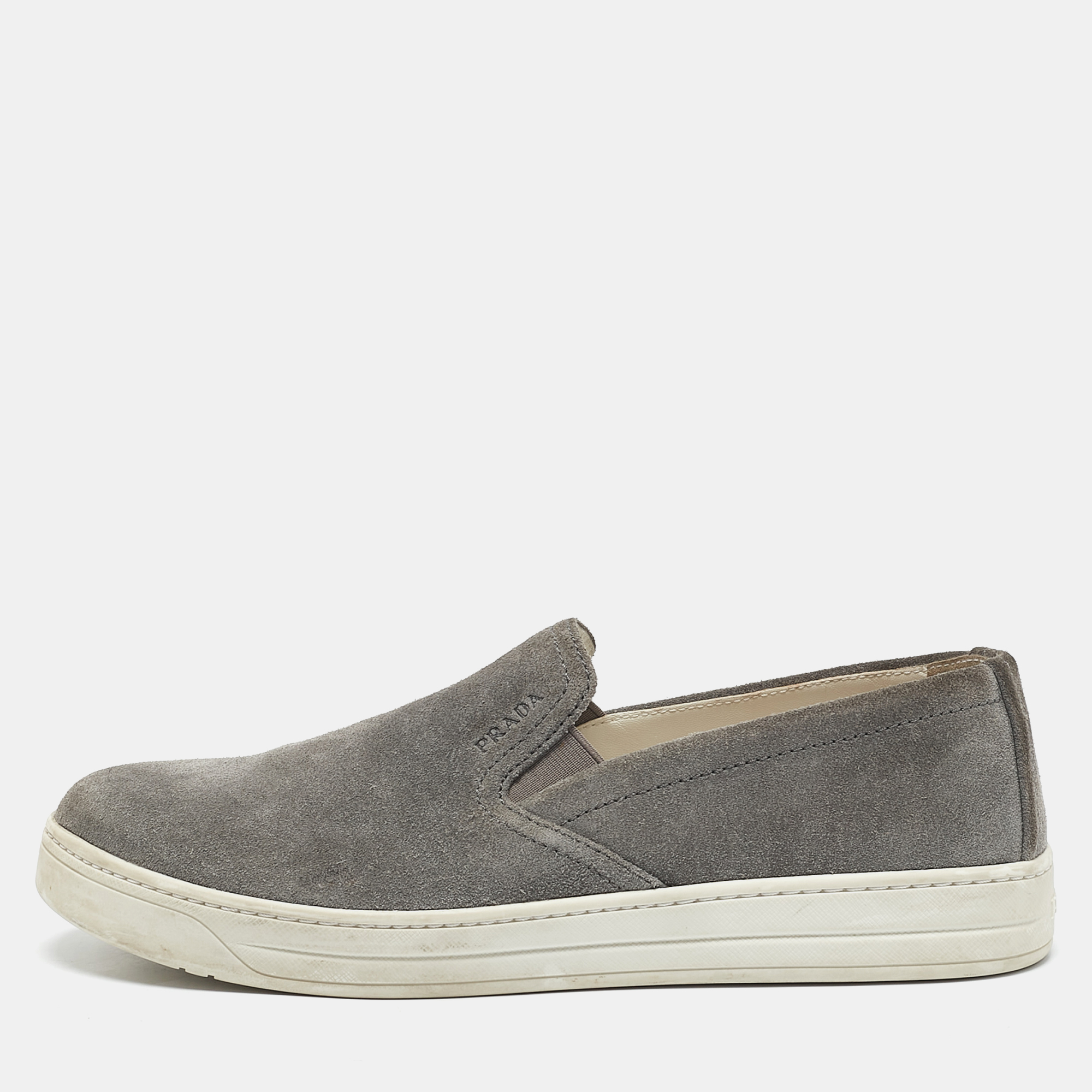 

Prada Sport Grey Suede Slip On Sneakers Size