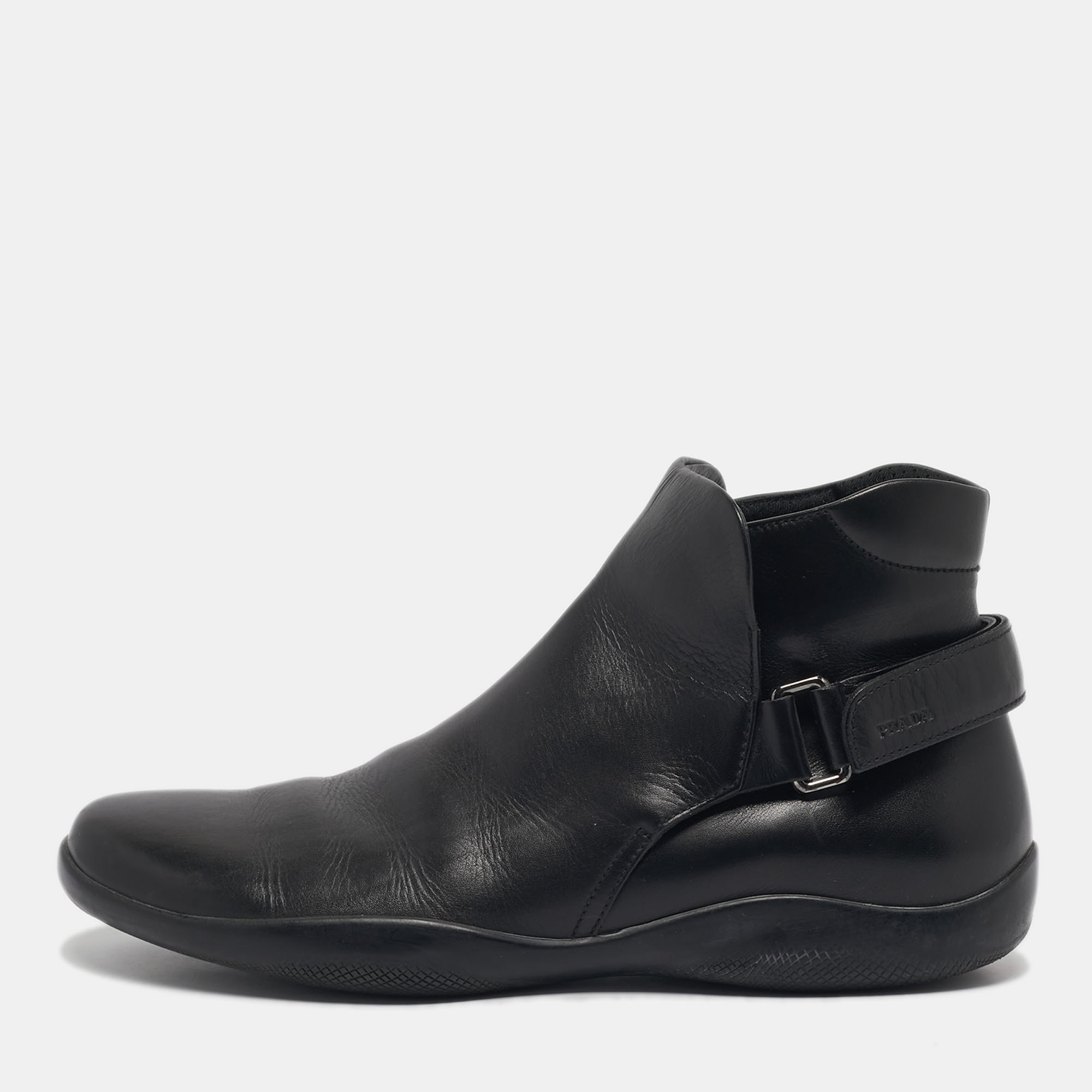 

Prada Sport Black Leather High Top Sneakers Size 43
