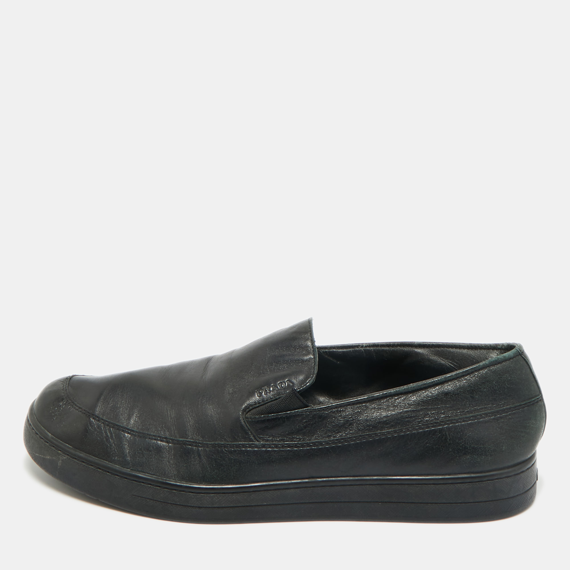 

Prada Sport Black Leather Slip On Sneakers Size 45