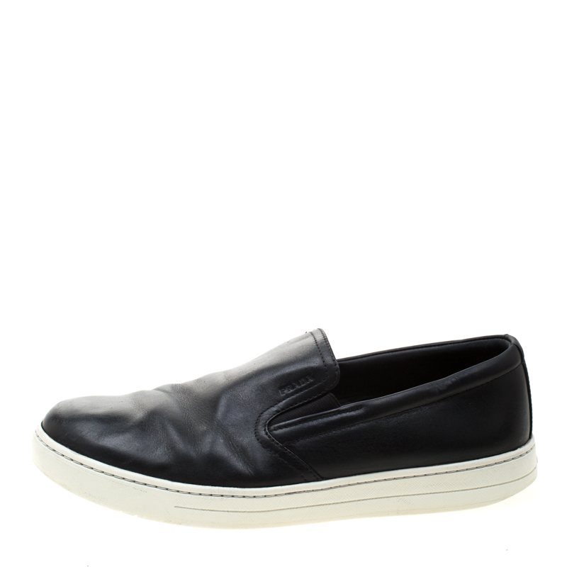 

Prada Sport Black Leather Slip On Sneakers Size