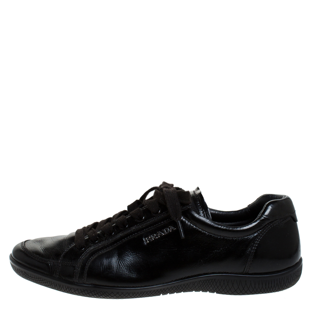 

Prada Sport Black Leather Lace up Sneakers Size