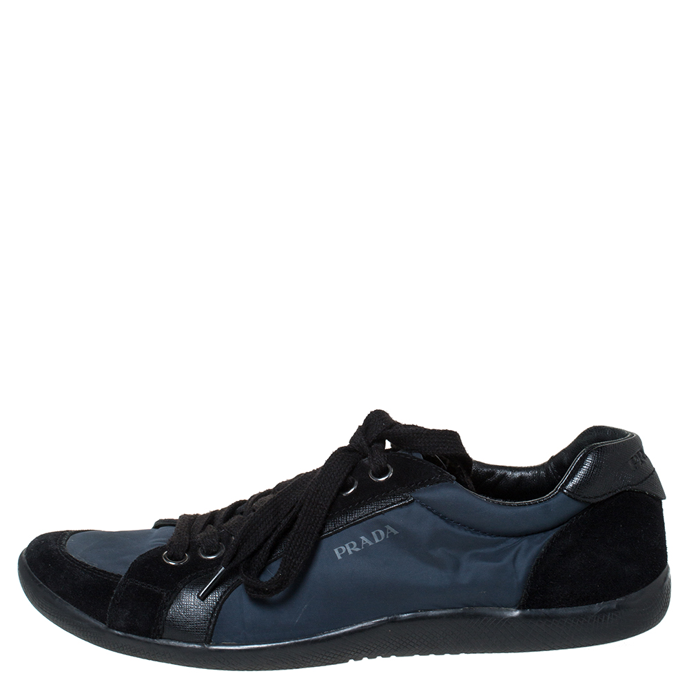 

Prada Sport Blue Suede and Nylon Low Top Sneakers Size