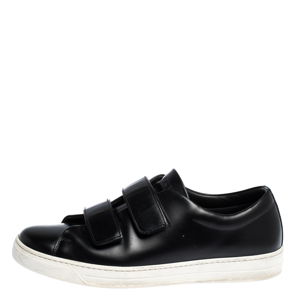 

Prada Sport Black Leather Velcro Strap Low Top Sneakers Size