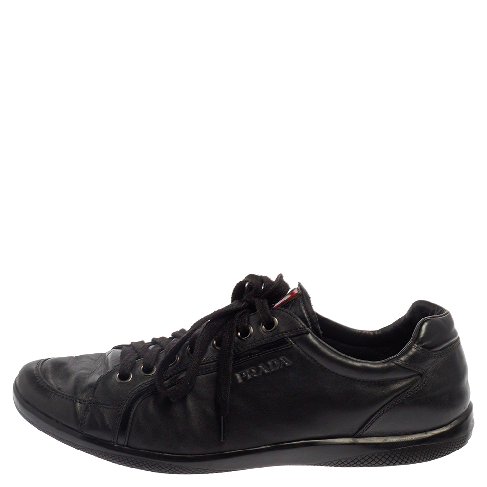 

Prada Sport Black Leather Low Top Sneakers Size