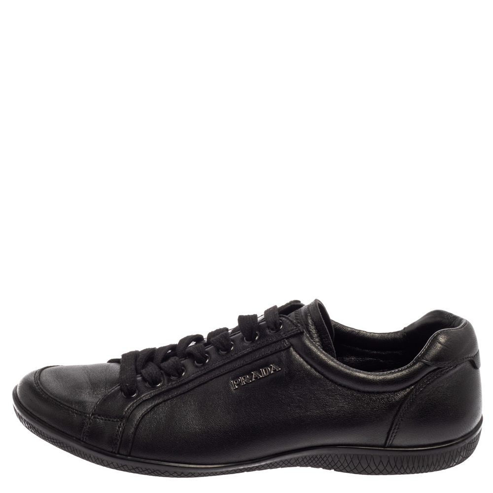 

Prada Sport Black Leather Low Top Sneakers Size