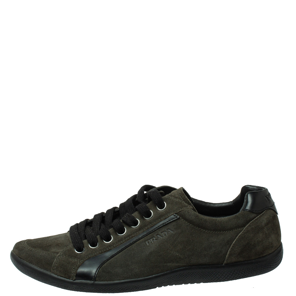 

Prada Sport Green Suede Lace Up Sneakers Size