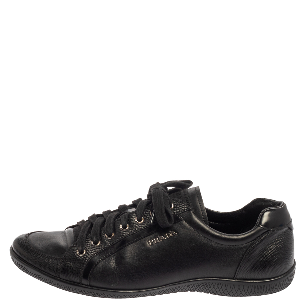 

Prada Sport Black Leather Low Top Sneakers Size