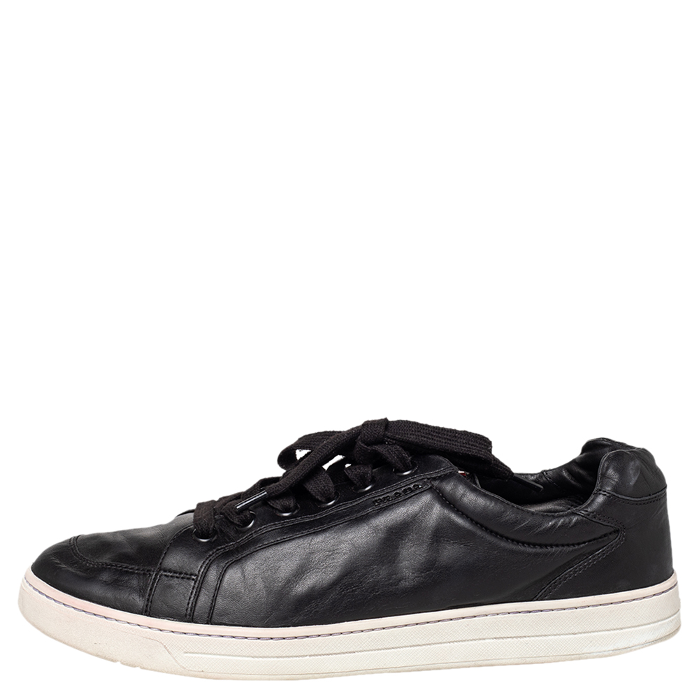 

Prada Sport Black Leather Low Top Sneakers Size