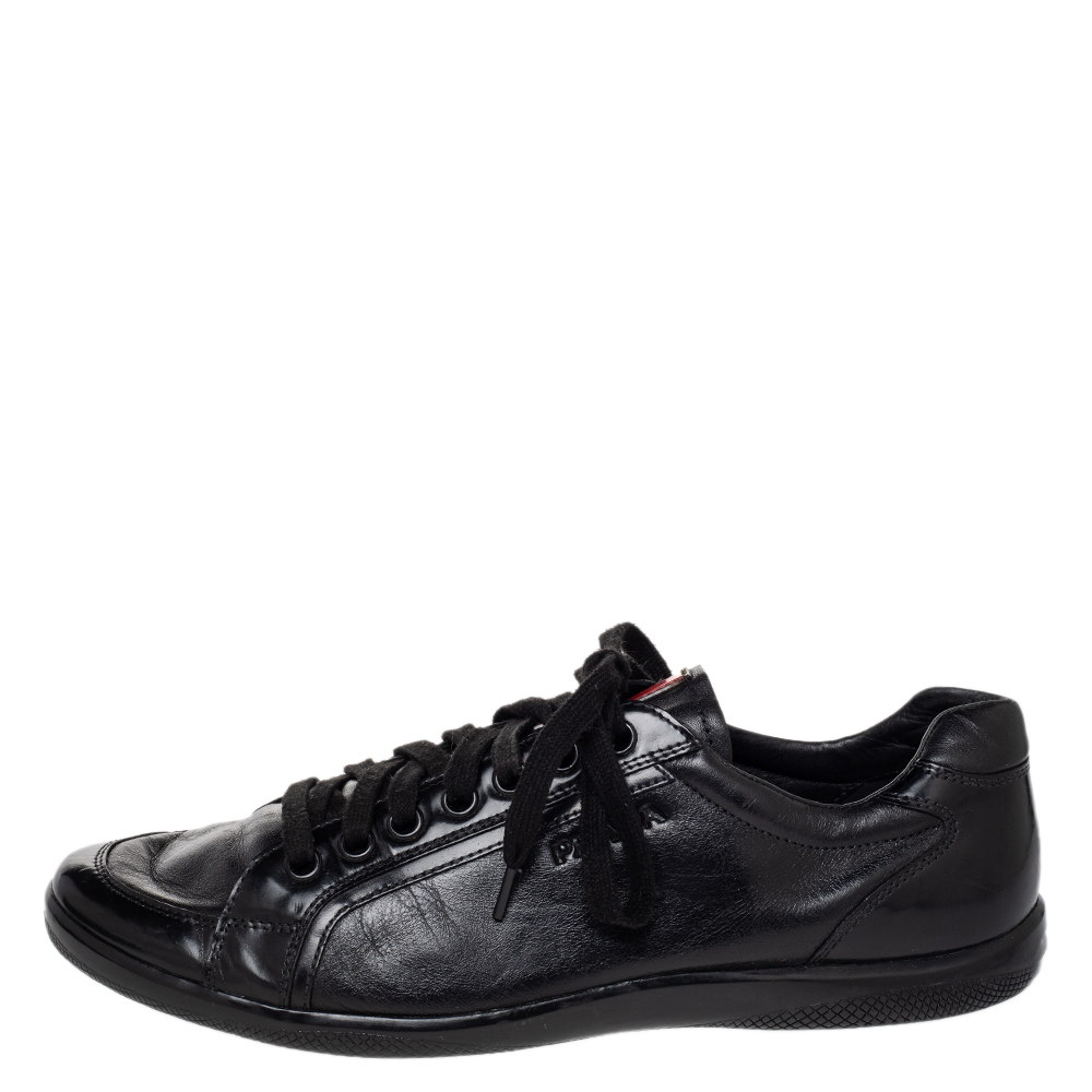 

Prada Sport Black Leather Low Top Sneakers Size