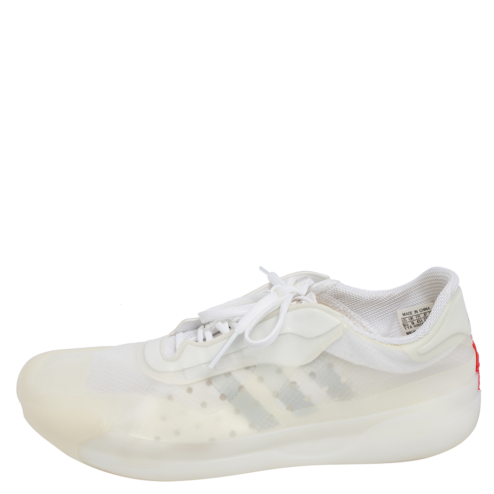 

Prada Sport x Adidas White Translucent Mesh And Rubber Luna Rossa Sneakers Size  1/3