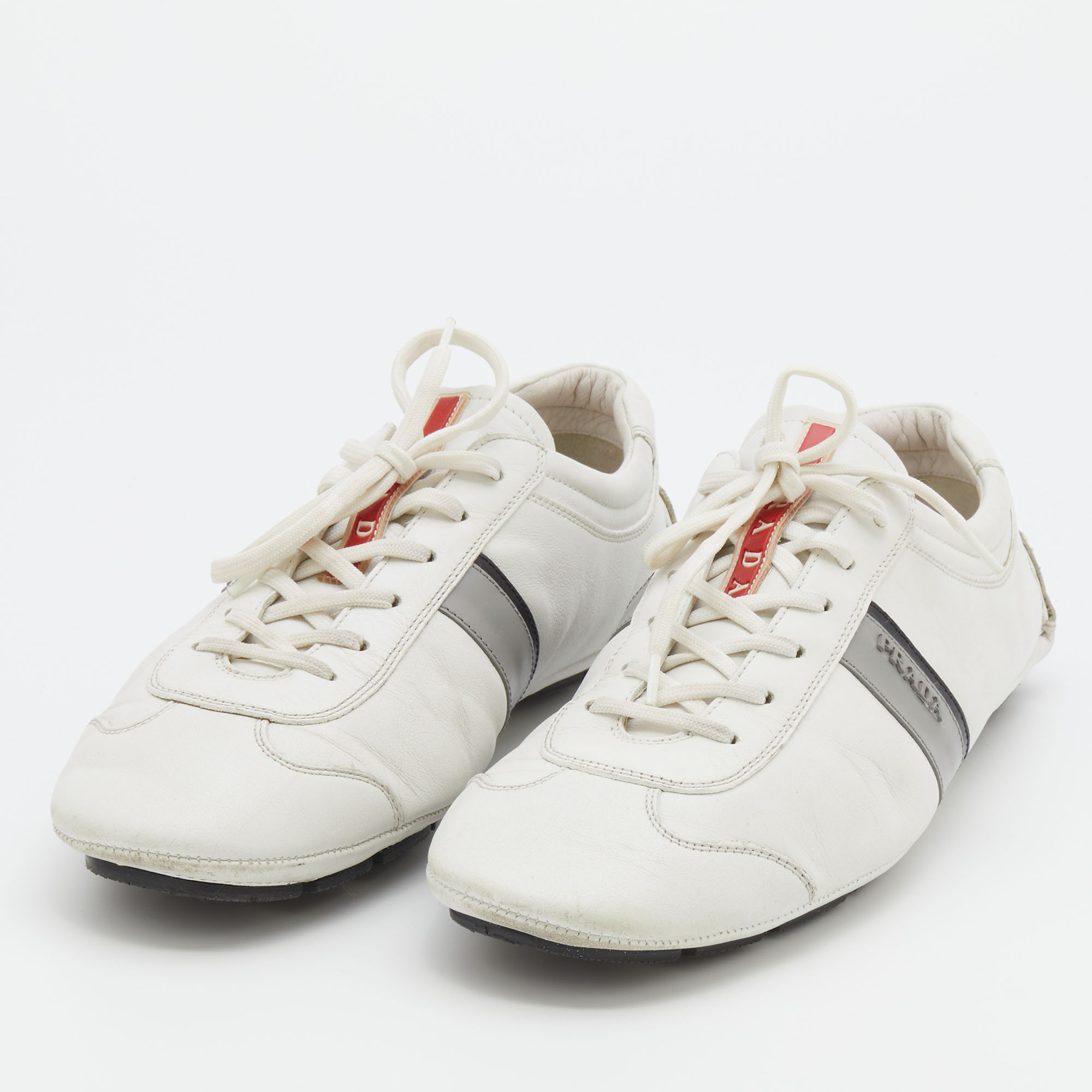 

Prada Sport White Leather Low Top Sneakers Size
