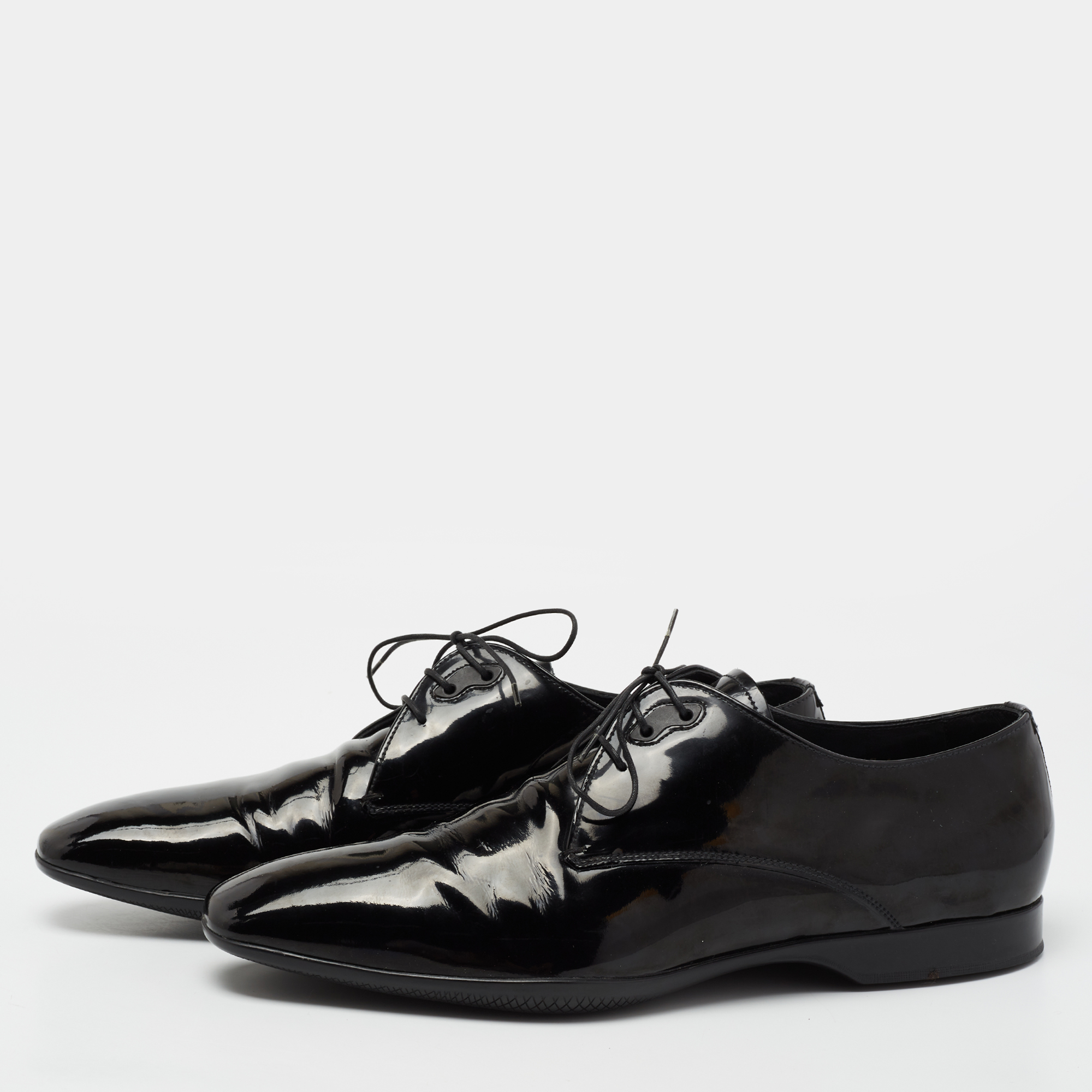 

Prada Sport Black Patent Leather Lace-Up Derby Size