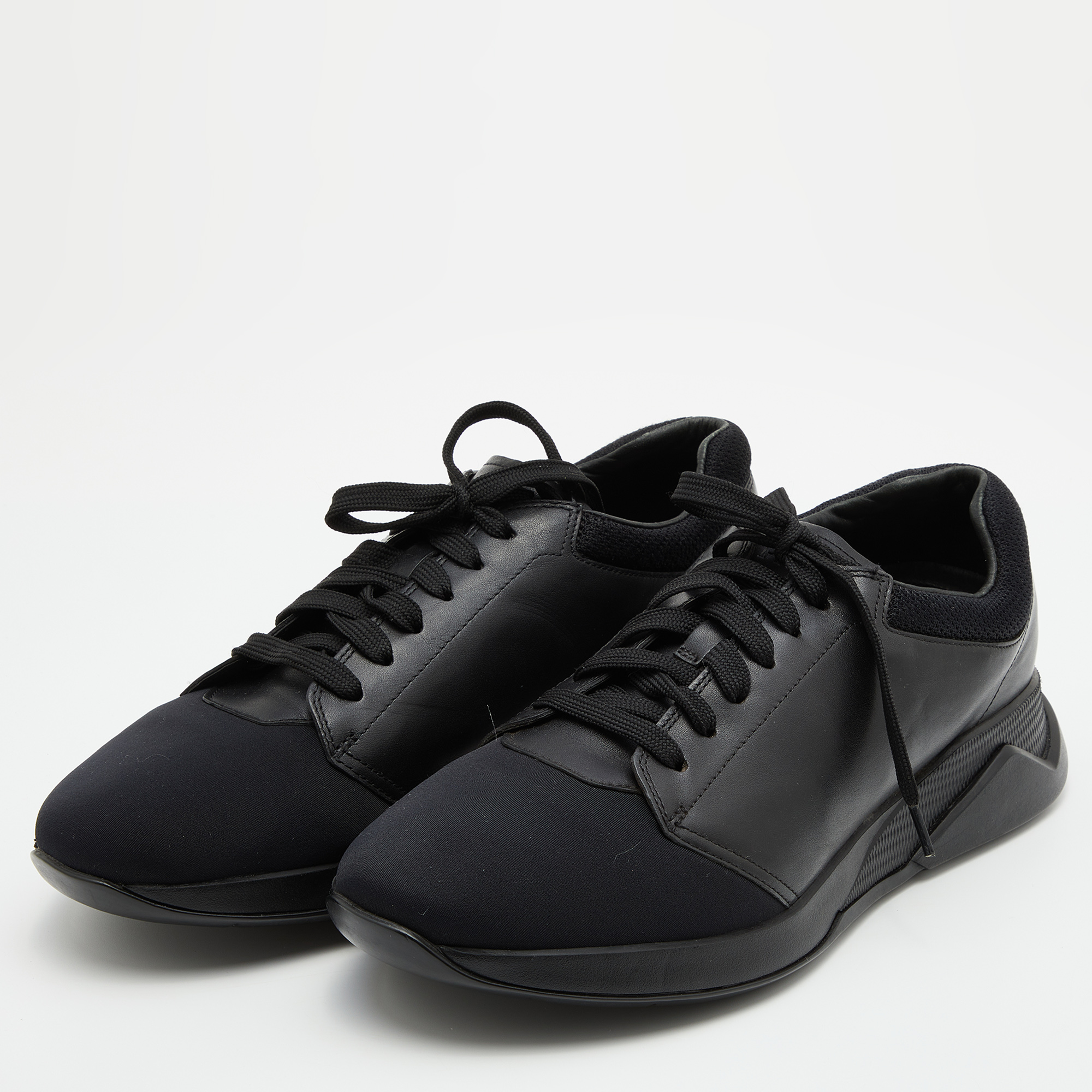 

Prada Sport Leather and Neoprene Low Top Sneakers Size, Black