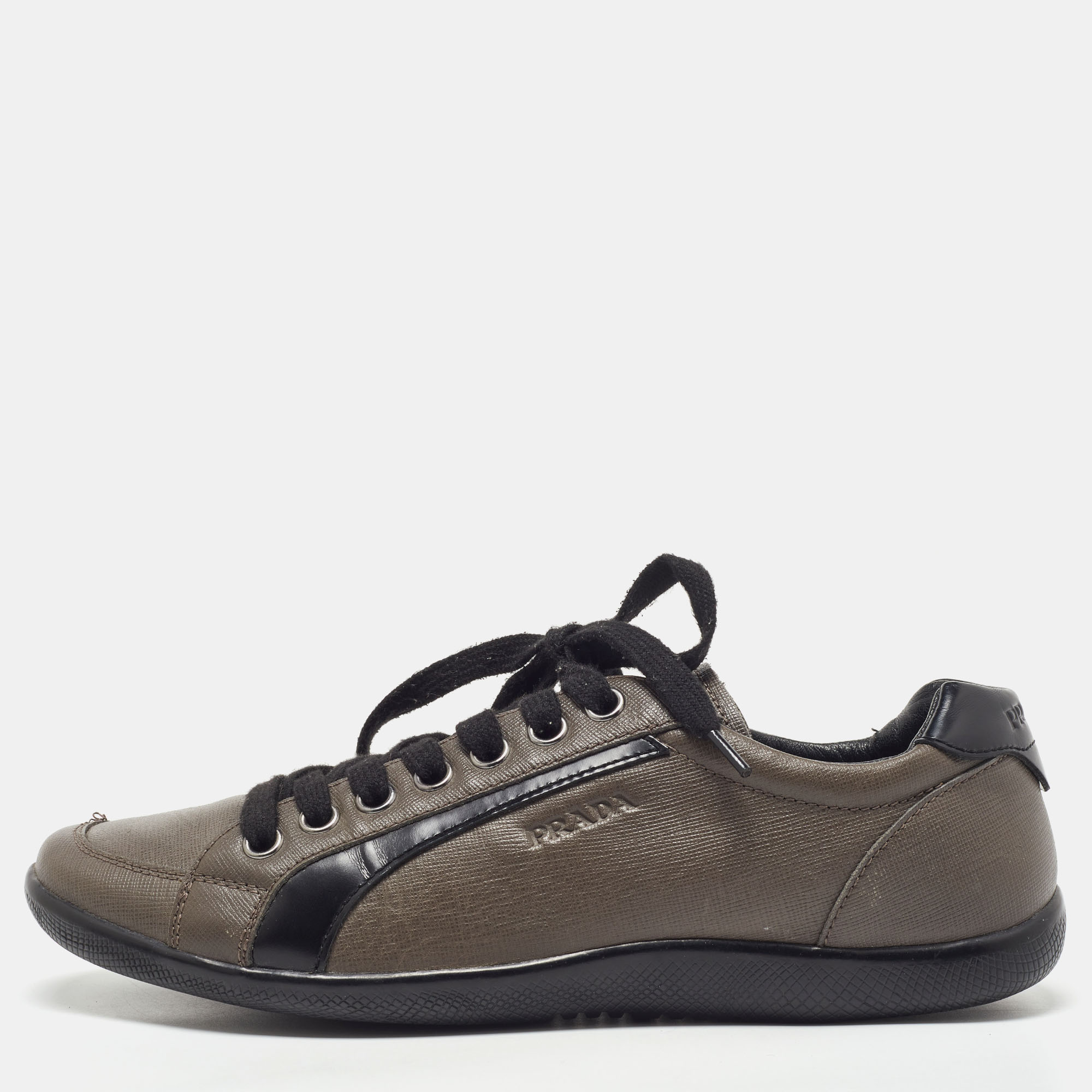

Prada Sport Two Tone Leather Low Top Sneakers Size, Beige