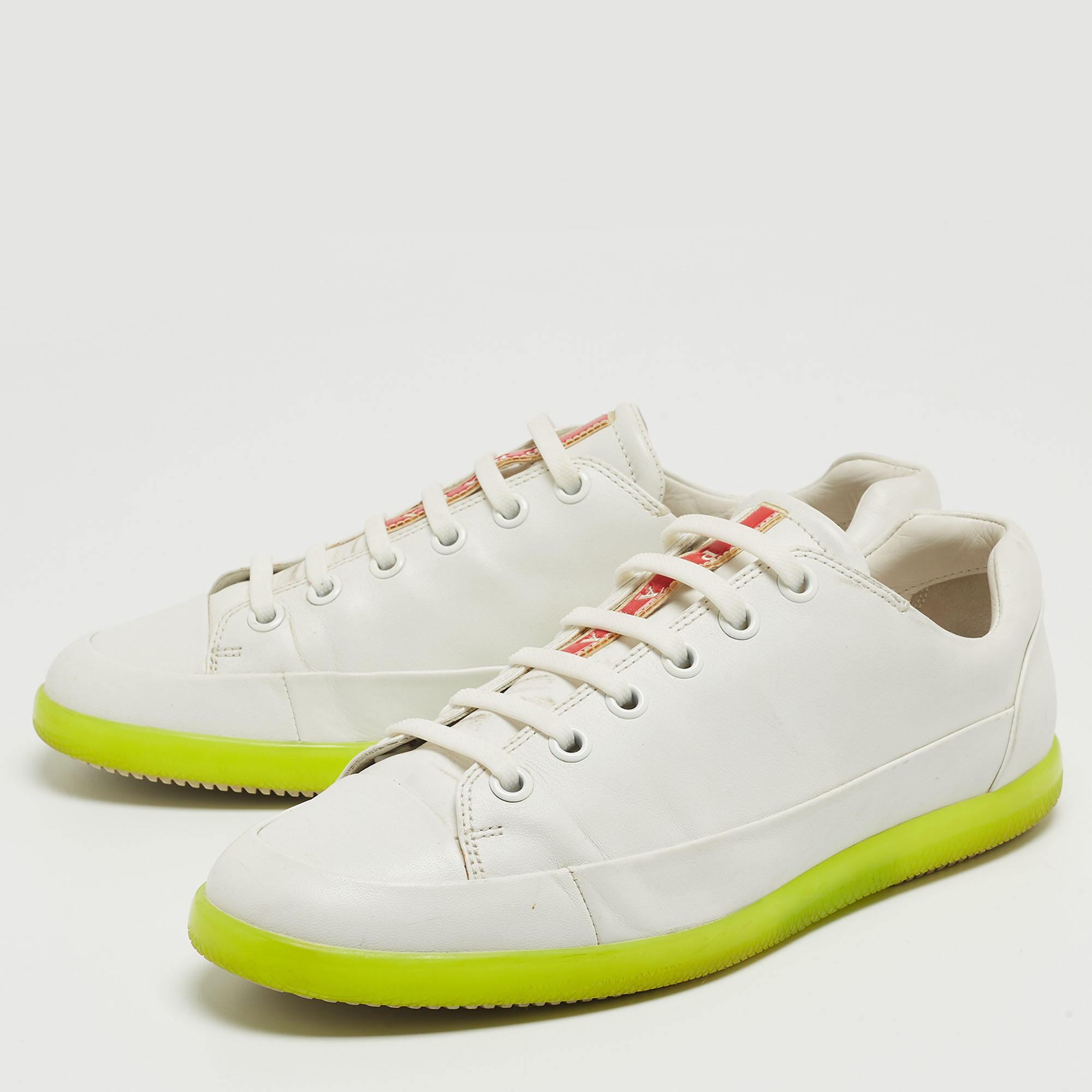 

Prada Sport White Leather Low Top Sneakers Size