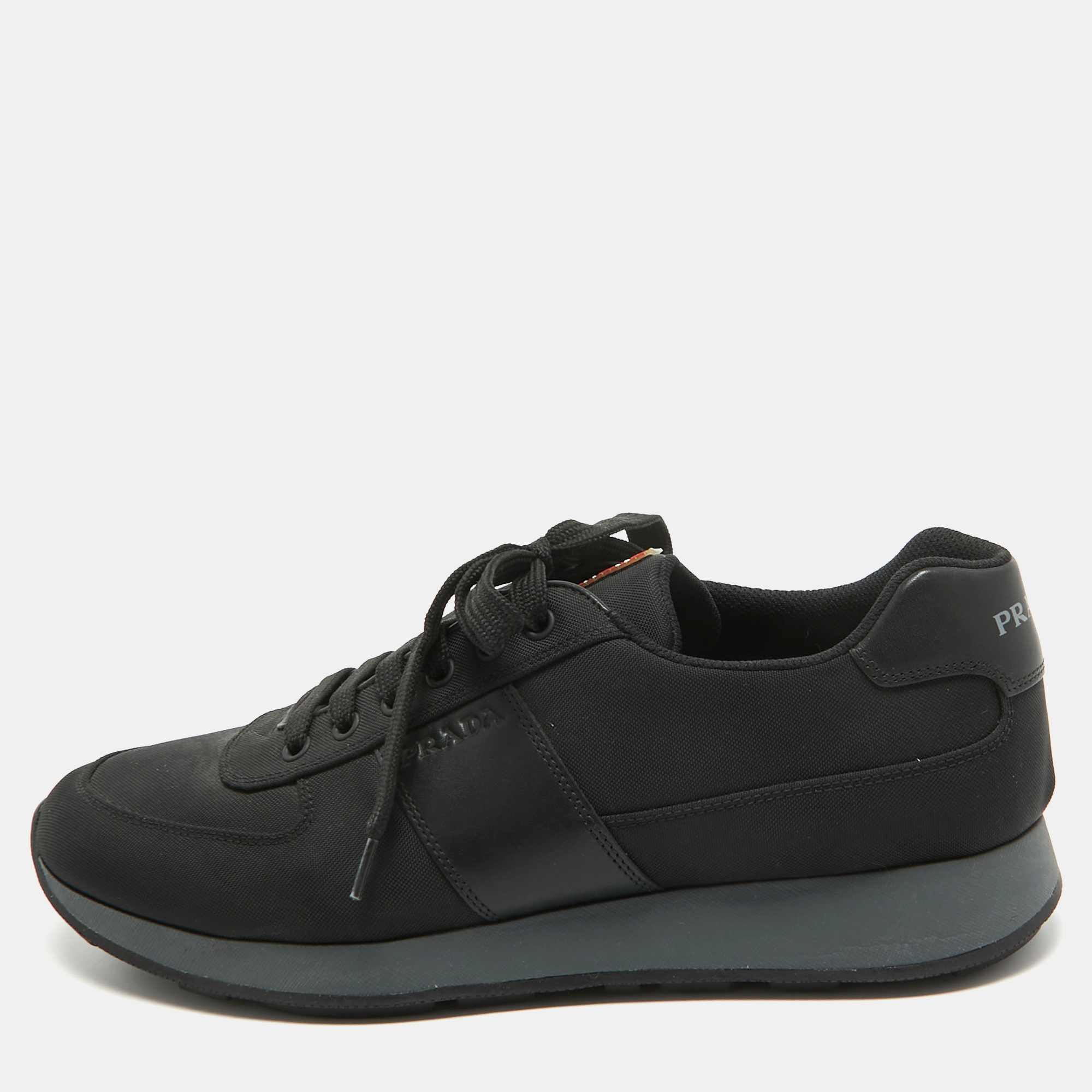 

Prada Sport Black Canvas and Leather Low Top Sneakers Size