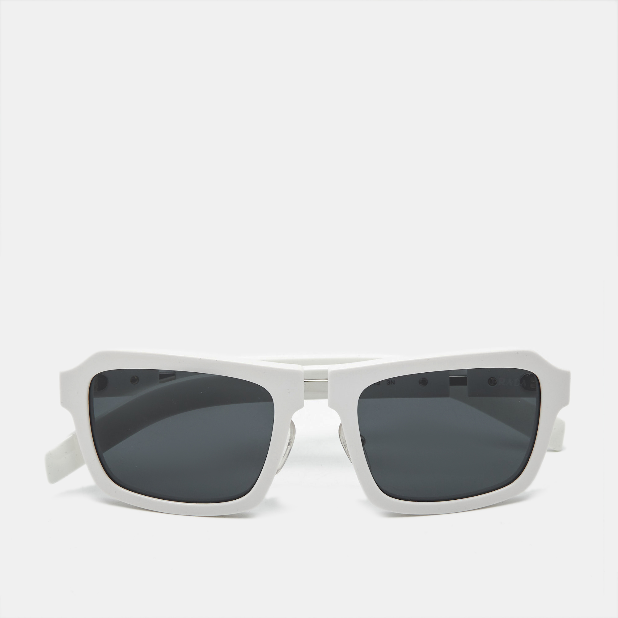 

Prada White/Black SPR 09X Rectangle Sunglasses