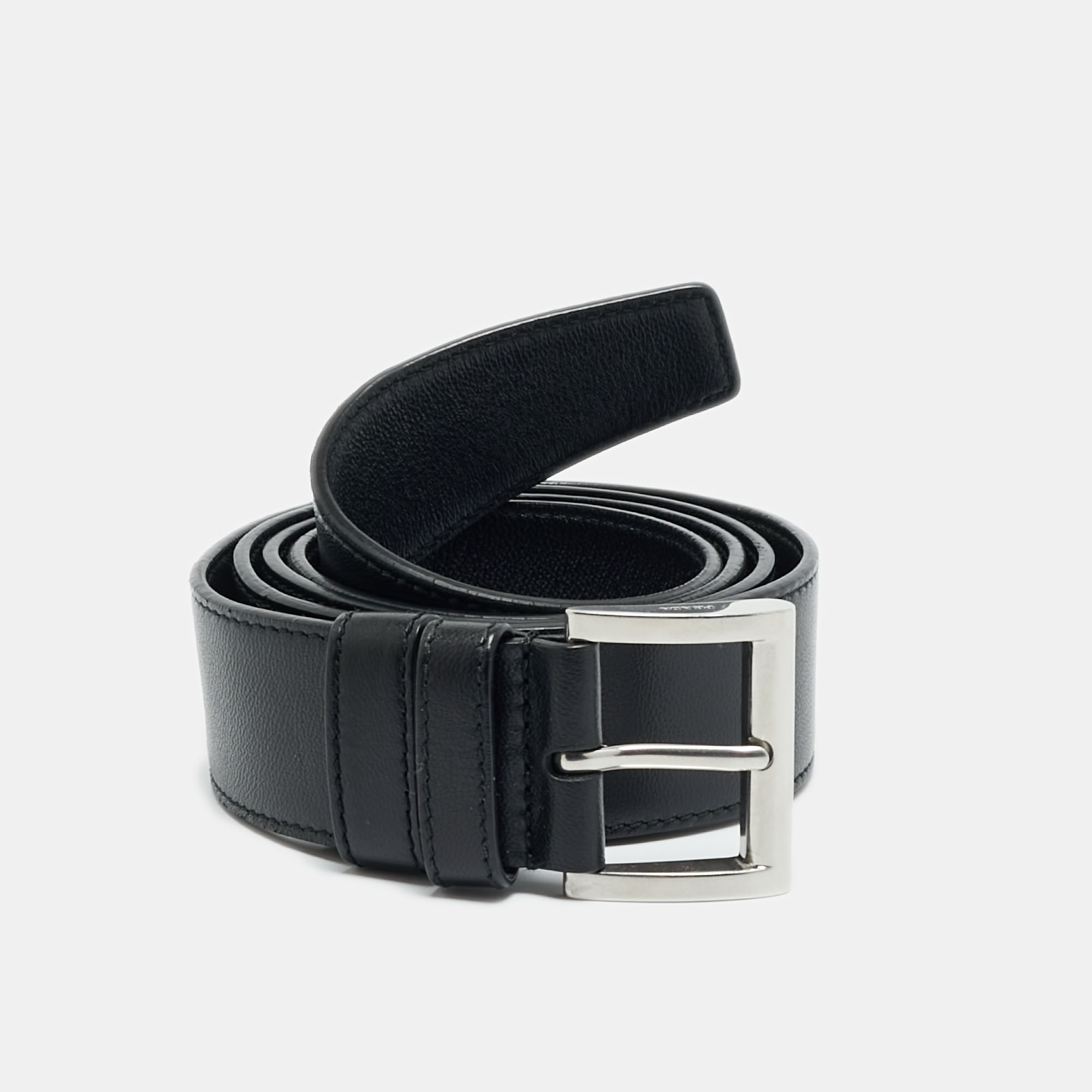 

Prada Buckle 75CM Belt Black Leather