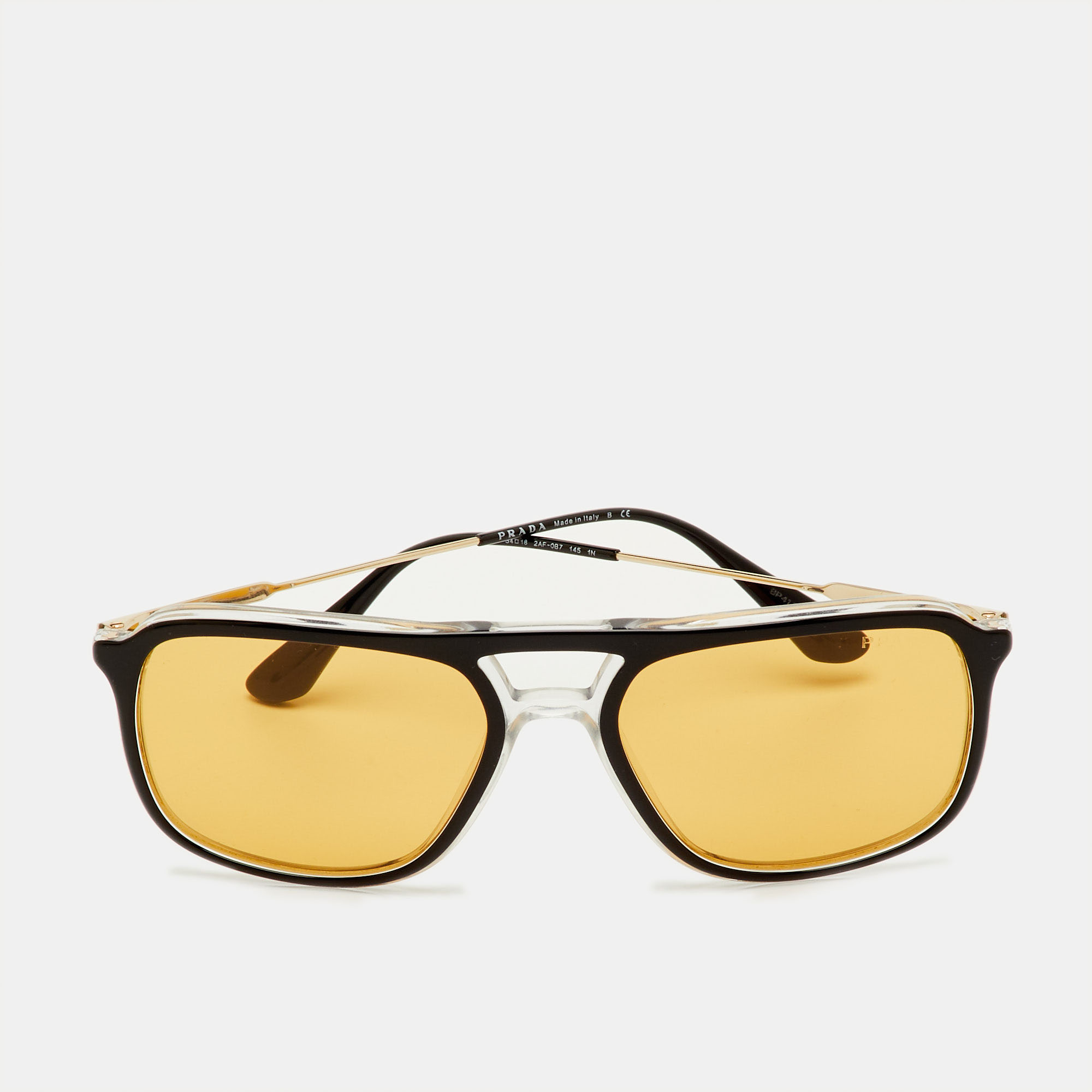 

Prada Yellow/Black SPR 06V Frame Square Sunglasses