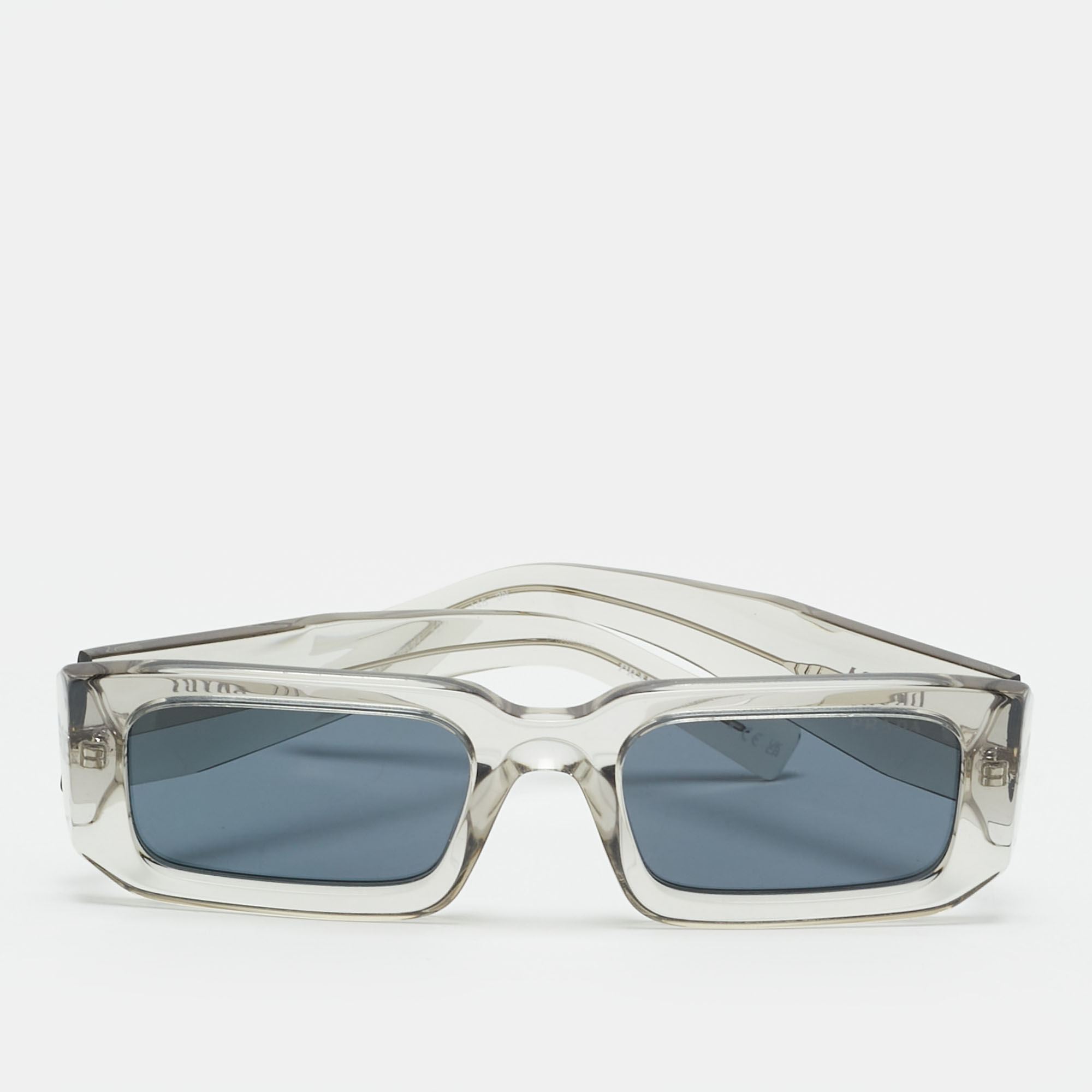 

Prada Transparent/Black SPR 06Y Symbole Rectangle Sunglasses