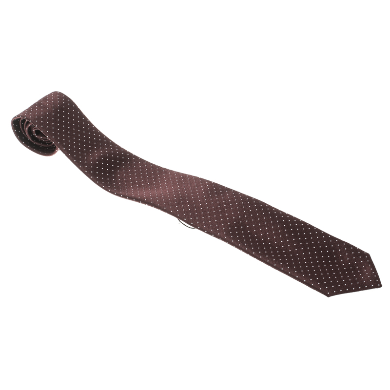 Prada Burgundy Dotted Jacquard Tie