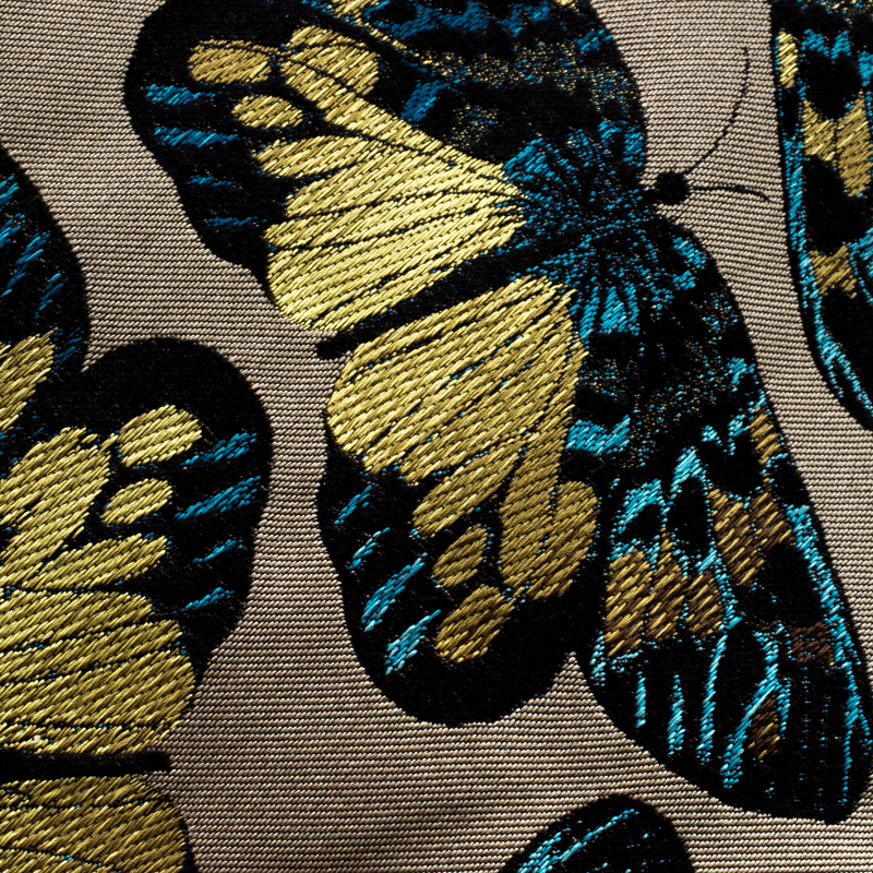 

Prada Vintage Multicolor Butterfly Motif Silk Jacquard Traditional Tie