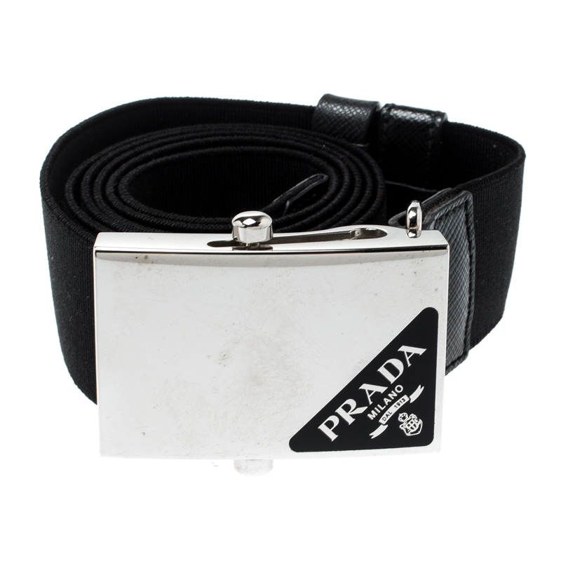 

Prada Black Stretch Fabric Belt