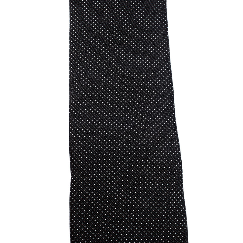 

Prada Dark Grey Dotted Pattern Silk Jacquard Tie