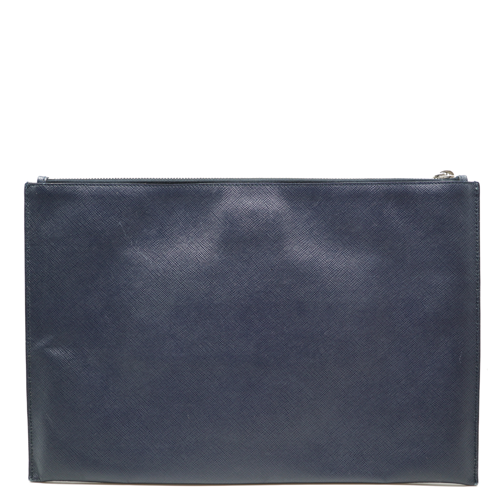 

Prada Blue Leather Clutch Bag