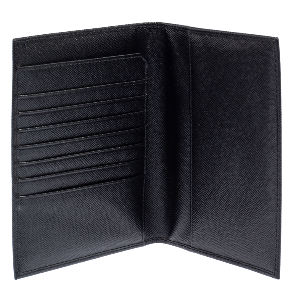 

Prada Black Saffiano Lux Leather Passport Holder