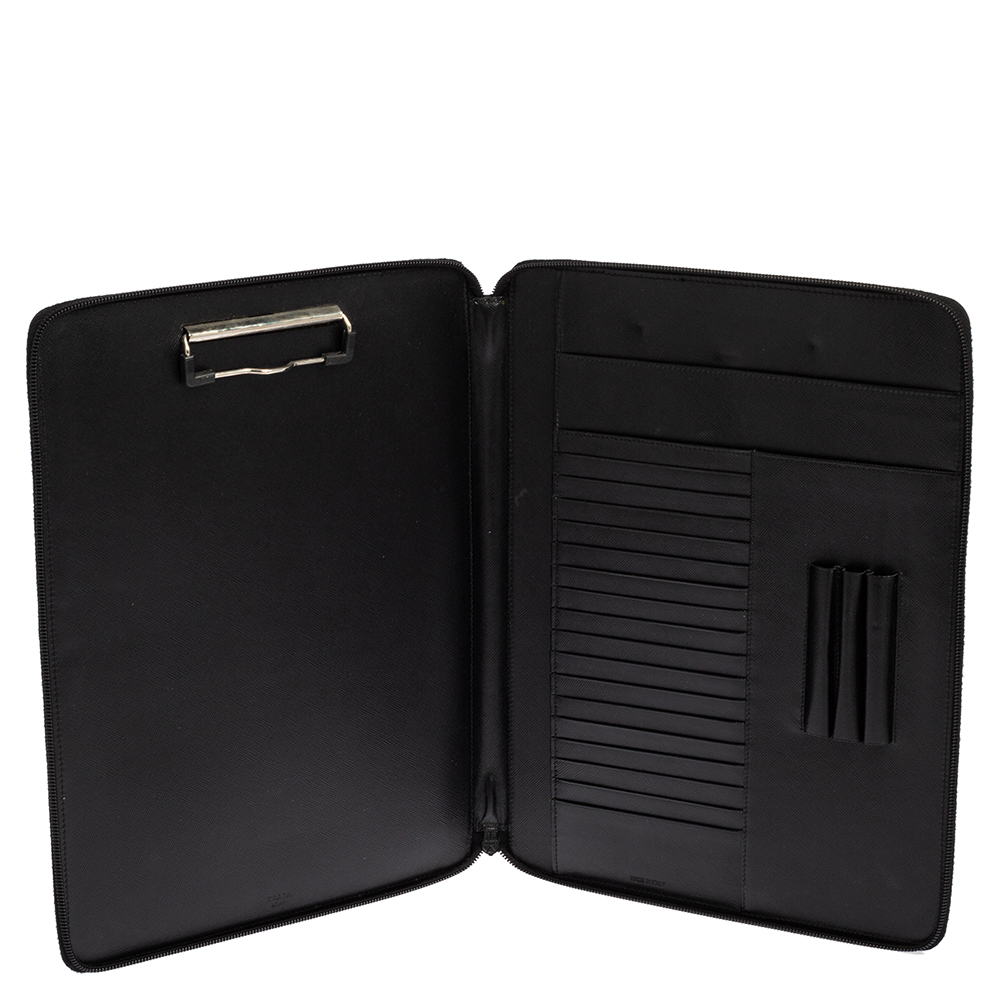 

Prada Black Saffiano Leather Document Holder