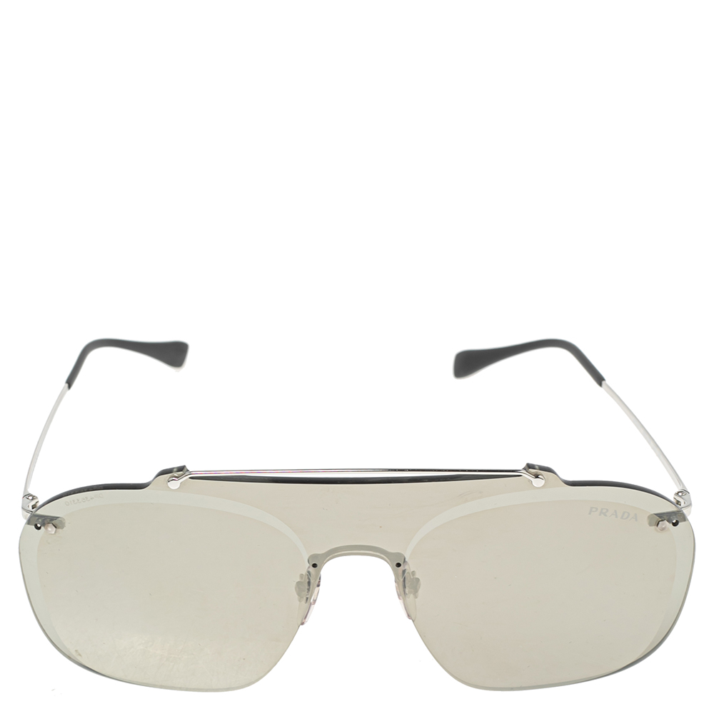 

Prada Linea Rossa Silver/Black SPS51T Constellation Sport Shield Sunglasses