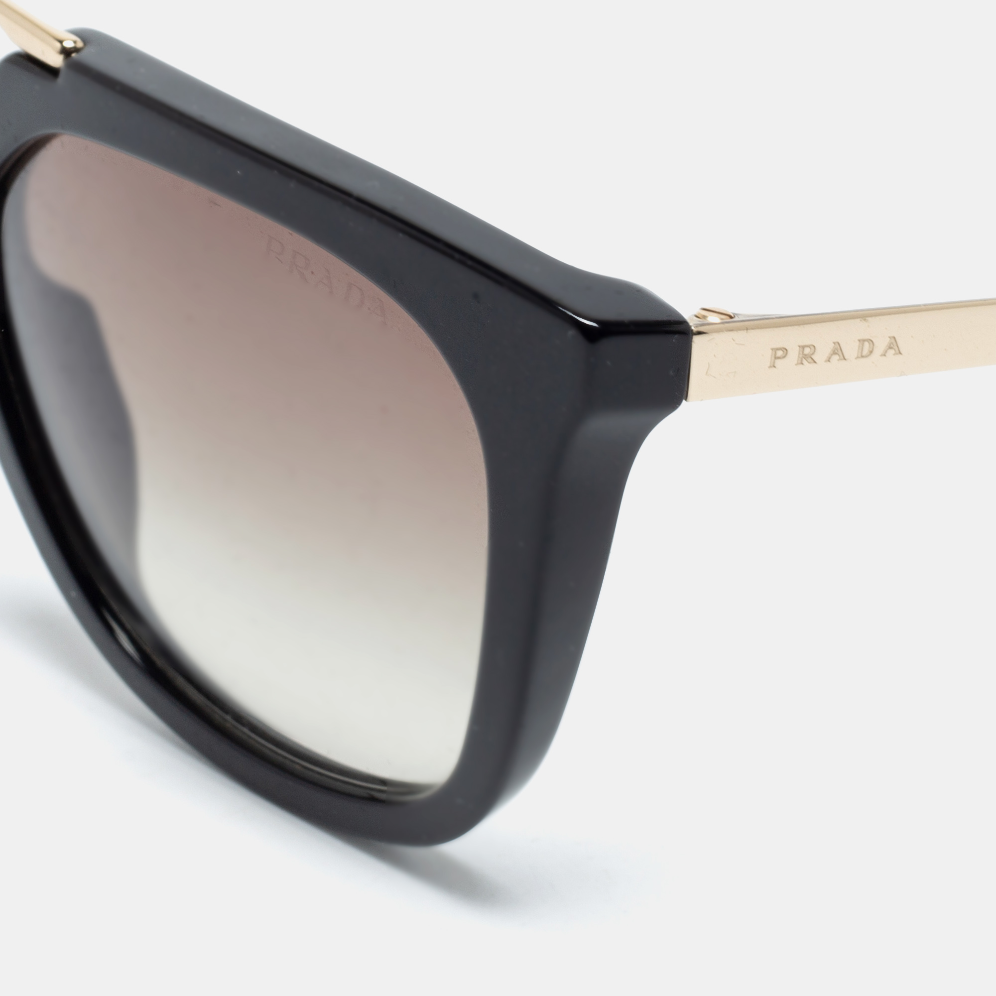 

Prada Gold Tone/Brown Gradient SPR13Q Cinema Aviator Sunglasses