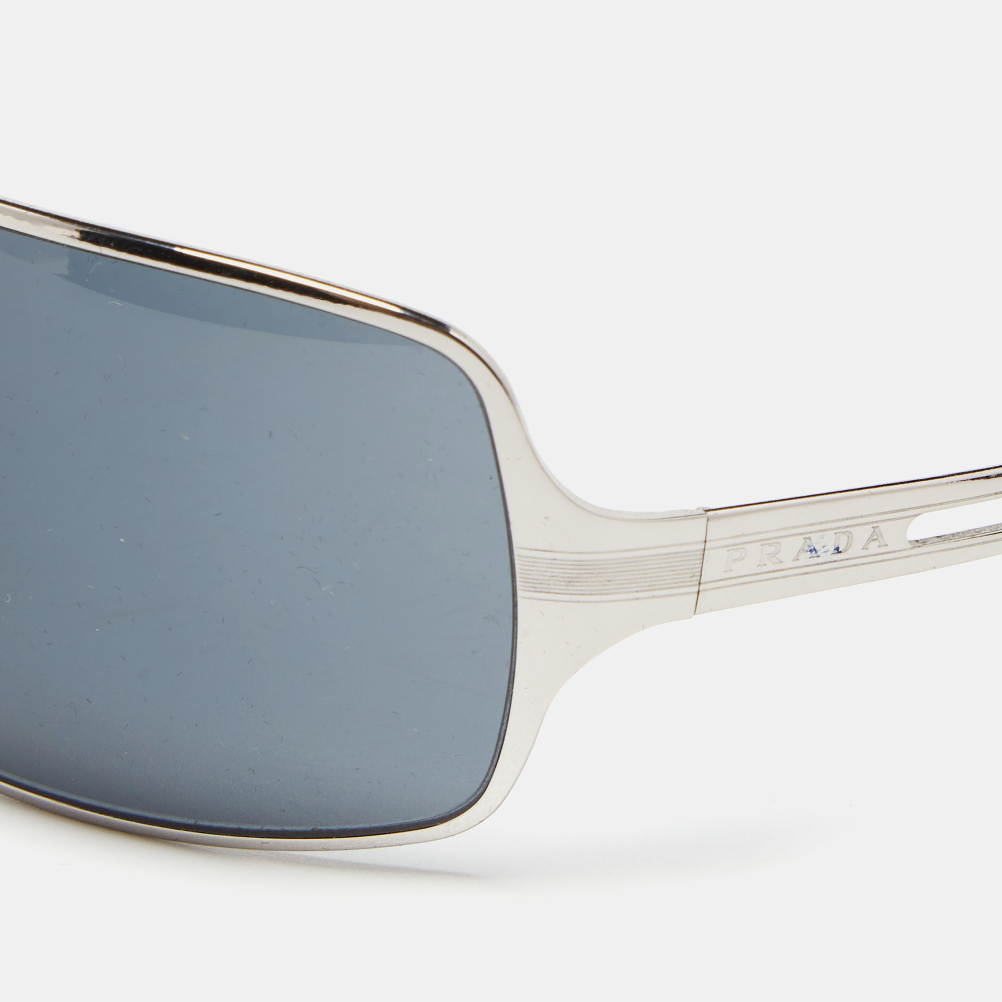 

Prada Silver/Black SPR54H Rectangle Sunglasses