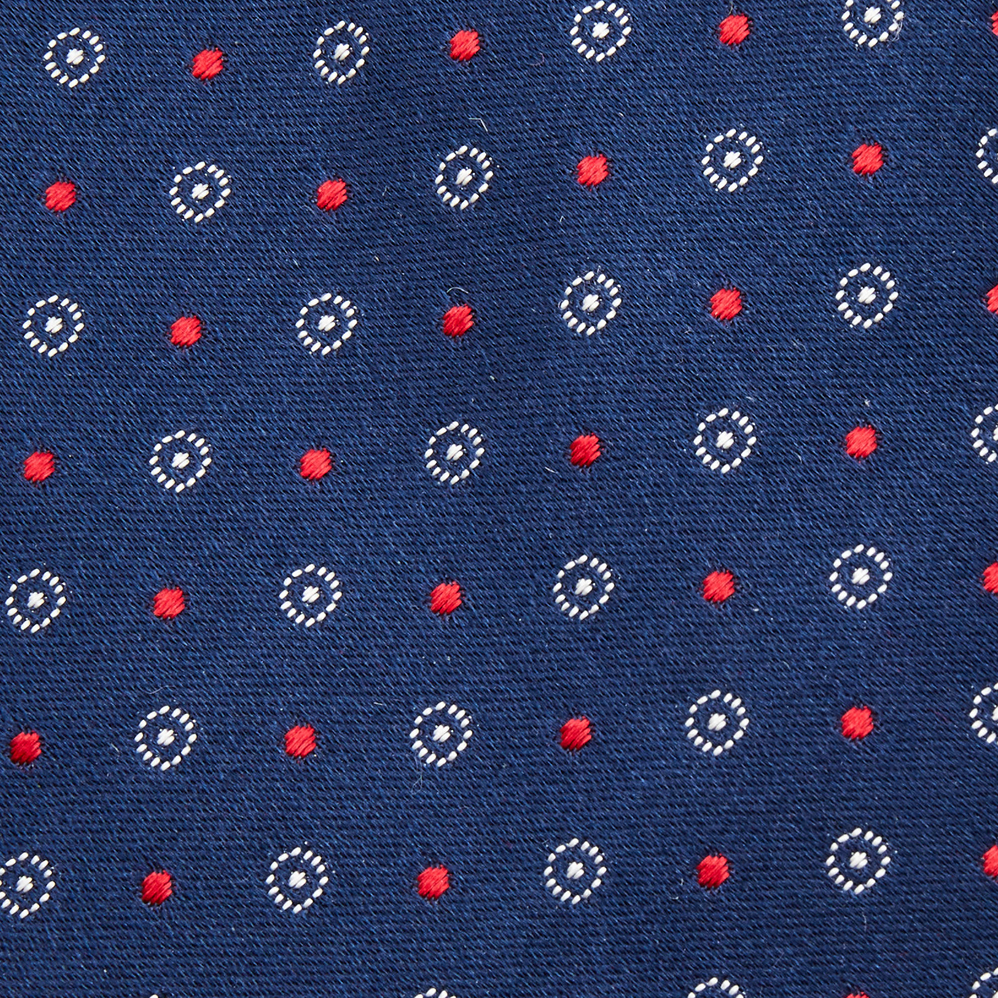 

Prada Navy Blue Patterned Silk Narrow Tie