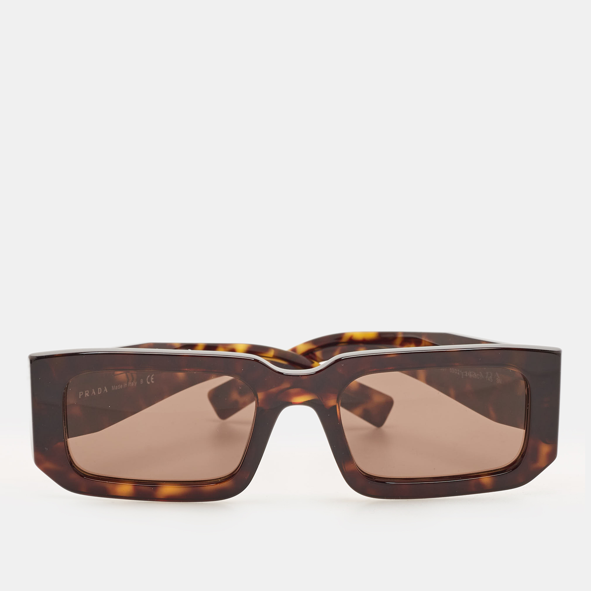 Prada Dark Brown Tortoise SPR06Y Square Sunglasses