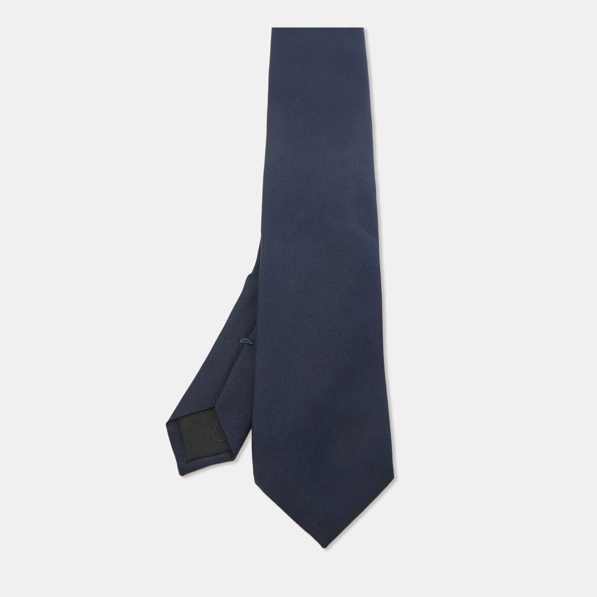 Pre-owned Prada Navy Blue Crepe Tie