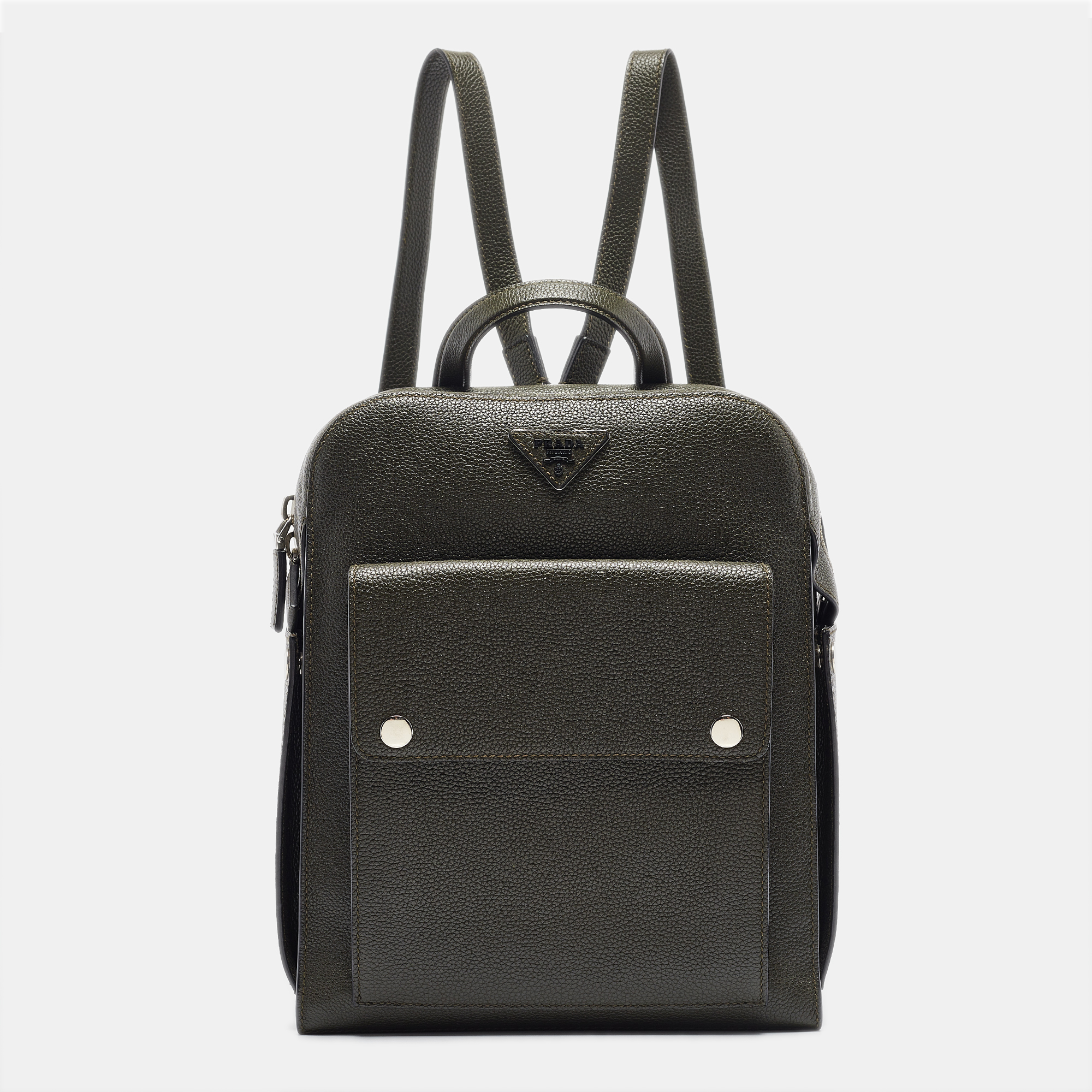 

Prada Fatigue Green Leather Backpack