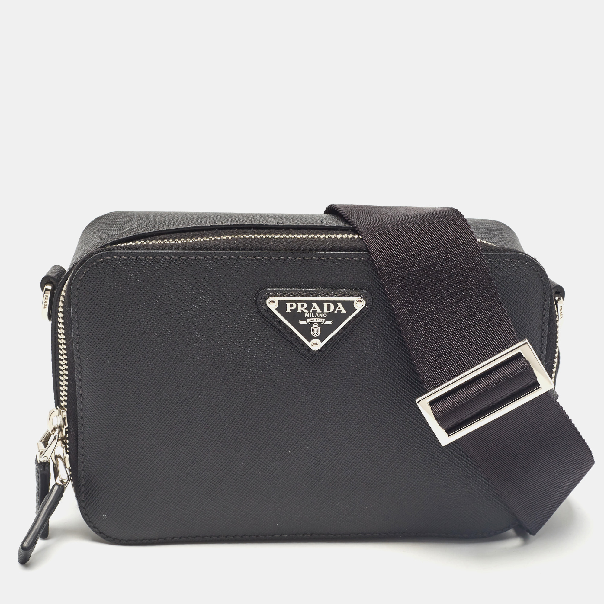 

Prada Black Saffiano Leather Brique Crossbody Bag