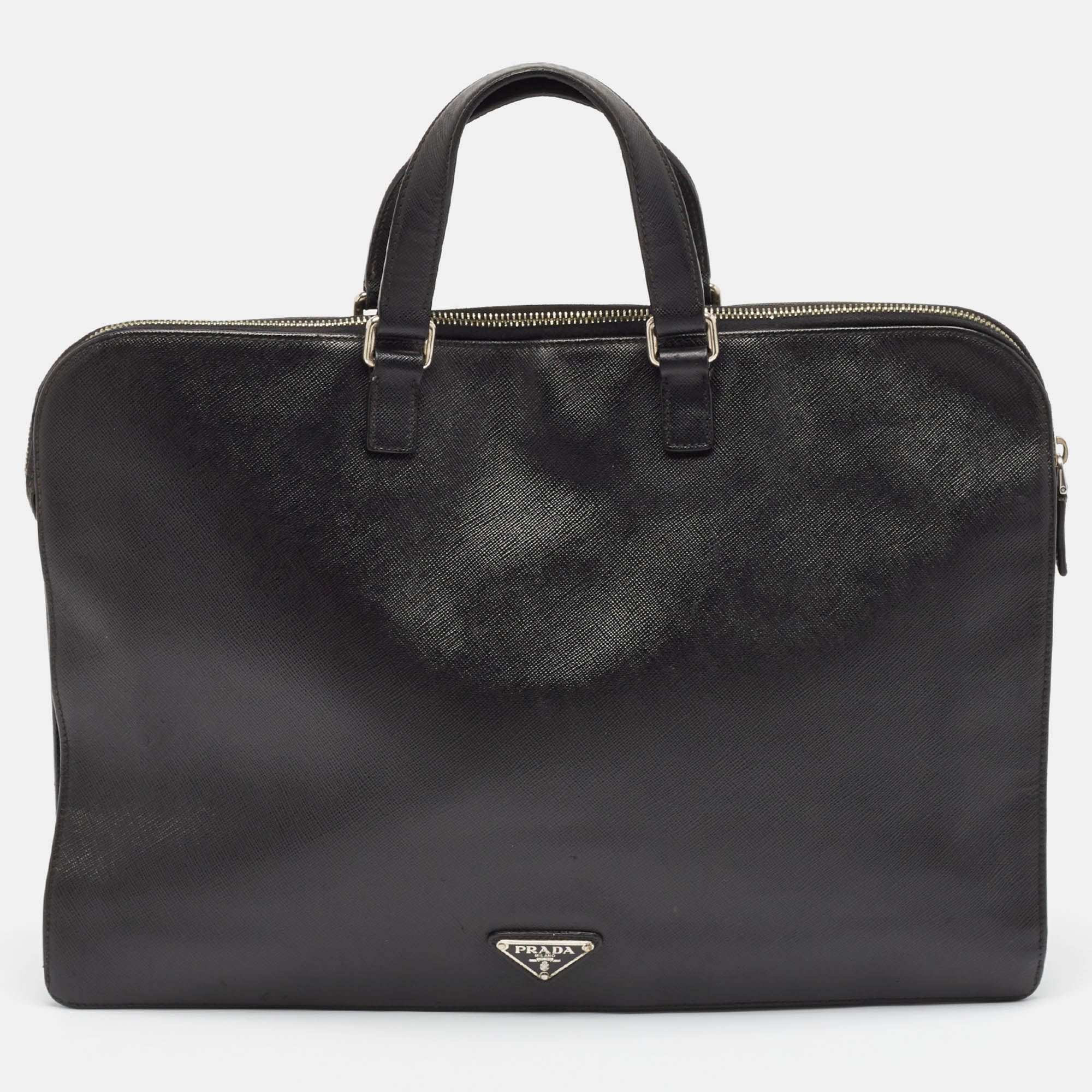 

Prada Black Saffiano Leather Briefcase Laptop Bag