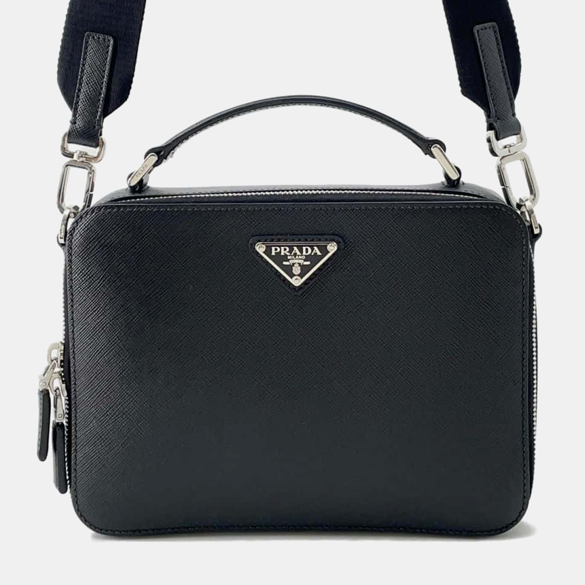 

Prada Black Leather Saffiano Leather Shoulder Bag