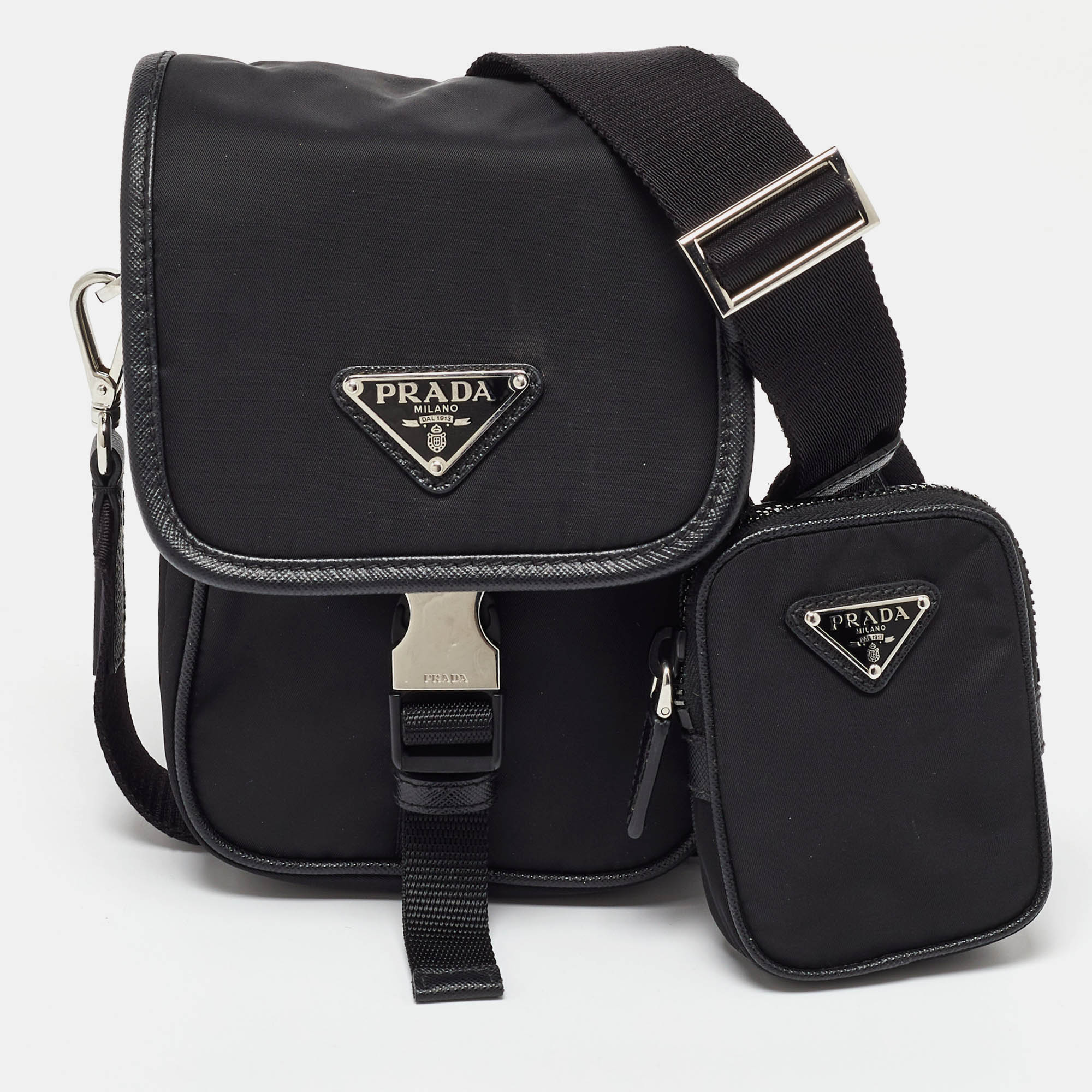 

Prada Black Re-Nylon and Saffiano Leather Shoulder Bag